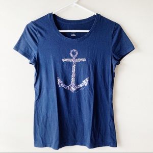 5 FOR $25 | TOMMY HILFIGER Classic Fit Sequin Anchor Tee Small